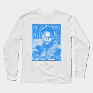 Larry Holmes Distressed Look Blue Long Sleeve T-Shirt